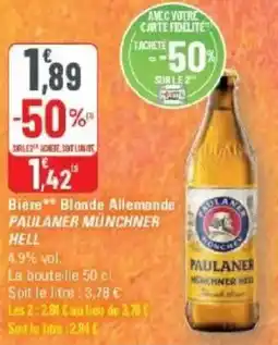 G20 Bière blonde allemande paulaner münchner hell offre