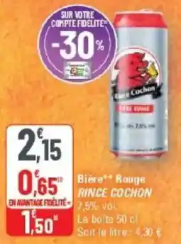 G20 Bière rouge rince cochon offre