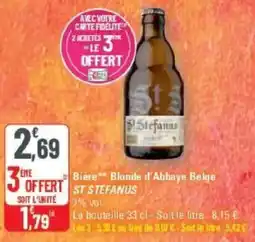 G20 Biere blonde d'abbaye belge st stefanus offre