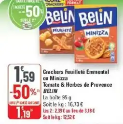 G20 Crackers feuilleté emmental ou minizza tomate & herbes de provence belin offre