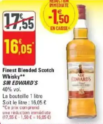 G20 Finest blended scotch whisky sir edward's offre