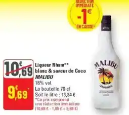 G20 Liqueur rhum blanc & saveur de coco malibu offre