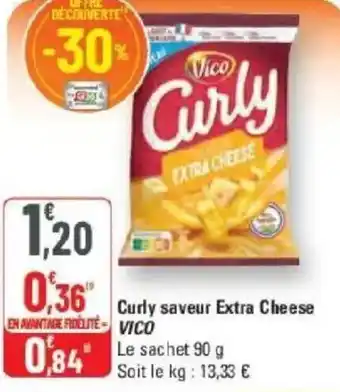 G20 Curly saveur extra cheese vico offre