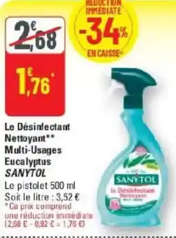 G20 Le désinfectant nettoyant multi-usages eucalyptus sanytol offre