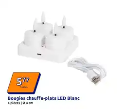 Action Bougies chauffe-plats LED Blanc offre