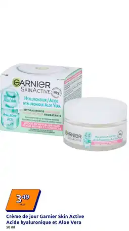 Action GARNIER Crème de jour Garnier Skin Active Acide hyaluronique et Aloe Vera offre