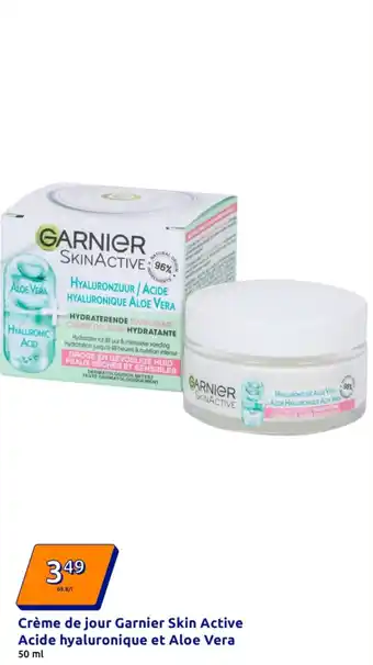 Action GARNIER Crème de jour Garnier Skin Active Acide hyaluronique et Aloe Vera offre