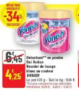 G20 Détachant en poudre oxi action booster de lavage blanc ou couleur vanish offre