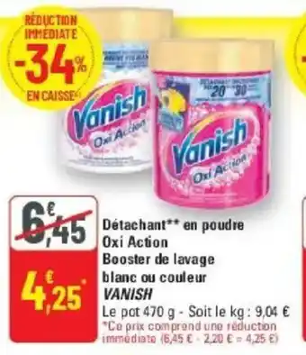 G20 Détachant en poudre oxi action booster de lavage blanc ou couleur vanish offre
