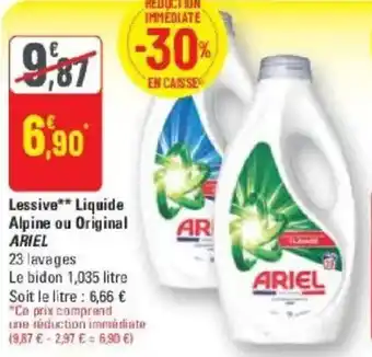 G20 Lessive liquide alpine ou original ariel offre