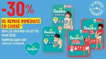G20 Sur les couches-culottes pour bébé pampers baby-dry signalees en magasin offre