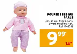Trafic Poupee bebe qui parle offre