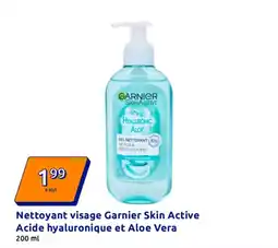 Action GARNIER Nettoyant visage Garnier Skin Active Acide hyaluronique et Aloe Vera offre