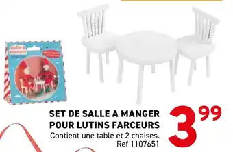 Trafic Set de salle a manger pour lutins farceurs offre
