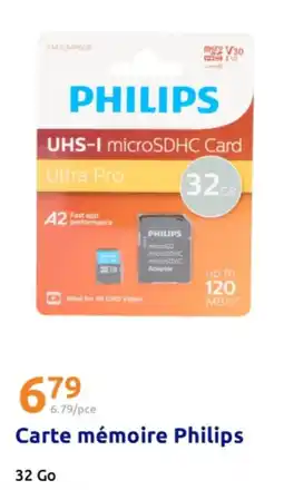 Action PHILIPS Carte mémoire offre
