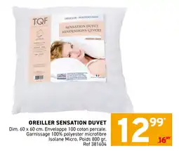 Trafic Oreiller sensation duvet offre