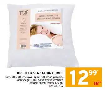 Trafic Oreiller sensation duvet offre