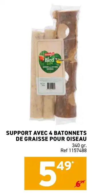 Trafic Support avec 4 batonnets de graisse pour oiseau offre