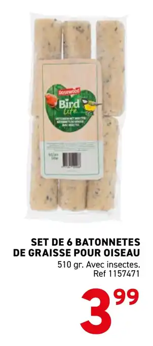 Trafic Set de 6 batonnetes de graisse pour oiseau offre