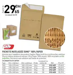 Hyperburo Pochette matelassée sumo 100% papier offre