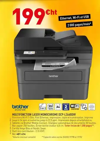 Multifonction laser monochrome dcp-l2660dw