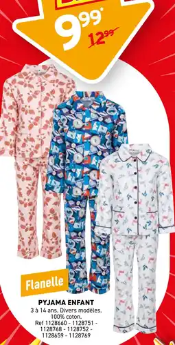 Trafic Pyjama enfant offre