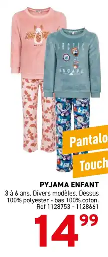 Trafic Pyjama enfant offre