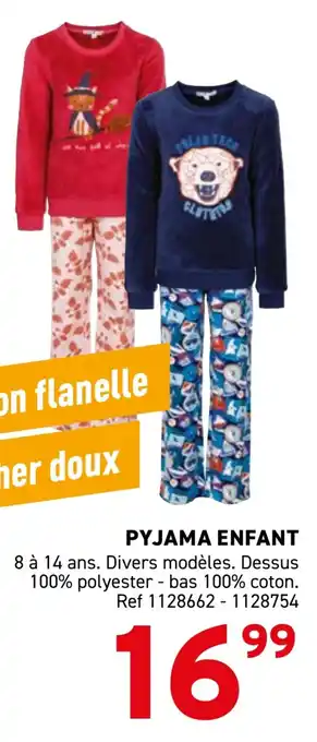 Trafic Pyjama enfant offre