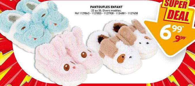 Trafic Pantoufles enfant offre