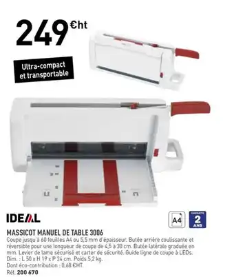 Hyperburo IDEAL Massicot manuel de table 3006 offre