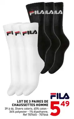 Trafic Lot de 3 paires de chaussettes homme offre