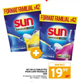 Trafic Set de 42 tablettes pour lave-vaisselle sun offre