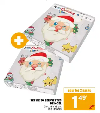 Trafic Set de 50 serviettes de noel offre