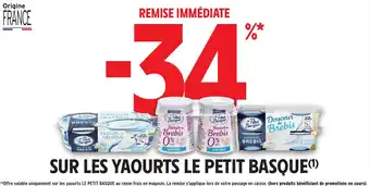 Intermarché Sur les yaourts le petit basque offre
