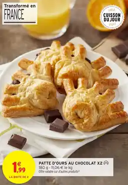 Intermarché Patte d'ours au chocolat x2 offre