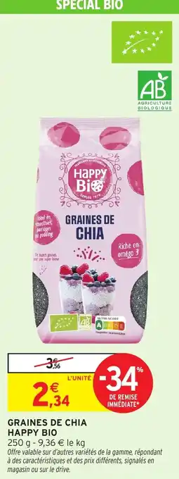 Intermarché Graines de chia happy bio offre