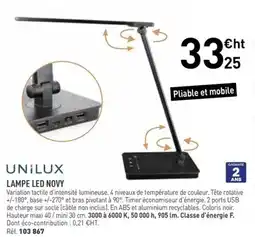 Hyperburo UNILUX Lampe led novy offre