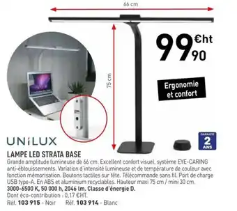 Hyperburo UNILUX Lampe led strata base offre