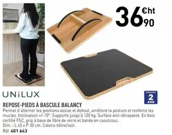 Hyperburo UNILUX Repose-pieds à bascule balancy offre