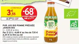 Intermarché Pur jus bio pomme préssée jardin bio offre