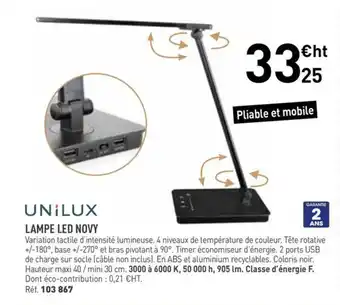 Hyperburo UNILUX Lampe led novy offre