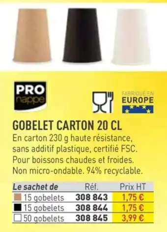 Hyperburo Gobelet carton offre