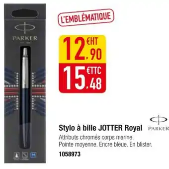 Plein ciel PARKER Stylo à bille jotter royal offre
