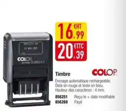 Plein ciel Timbre offre