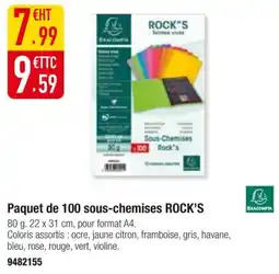 Plein ciel ROCK'S Paquet de 100 sous-chemises offre