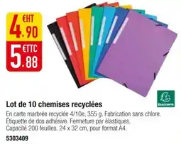 Plein ciel EXACOMPTA Lot de 10 chemises recyclées offre