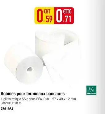 EXACOMPTA Bobines pour terminaux bancaires