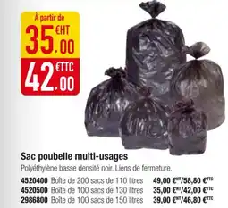 Plein ciel Sac poubelle multi-usages offre