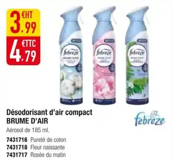 Plein ciel FEBREZE Désodorisant d'air compact brume d'air offre