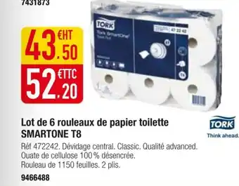 Plein ciel TORK Lot de 6 rouleaux de papier toilette smartone t8 offre